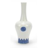 Chinese blue and white porcelain vase hand painted with roundels, six figure character marks to
