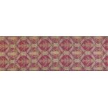 Islamic textile depicting flower heads, unframed, 124.5cm x 39.5cm