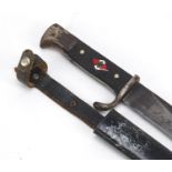 German military interest Hitler Youth dagger with scabbard by Asso, 25.5cm in length