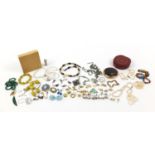 Vintage and later costume jewellery including necklaces, brooches, cufflinks and earrings
