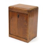 Art Deo oak coal box, 54cm H x 39cm W x 31cm D