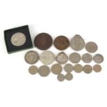 World coinage and medallions including an RAF medallion