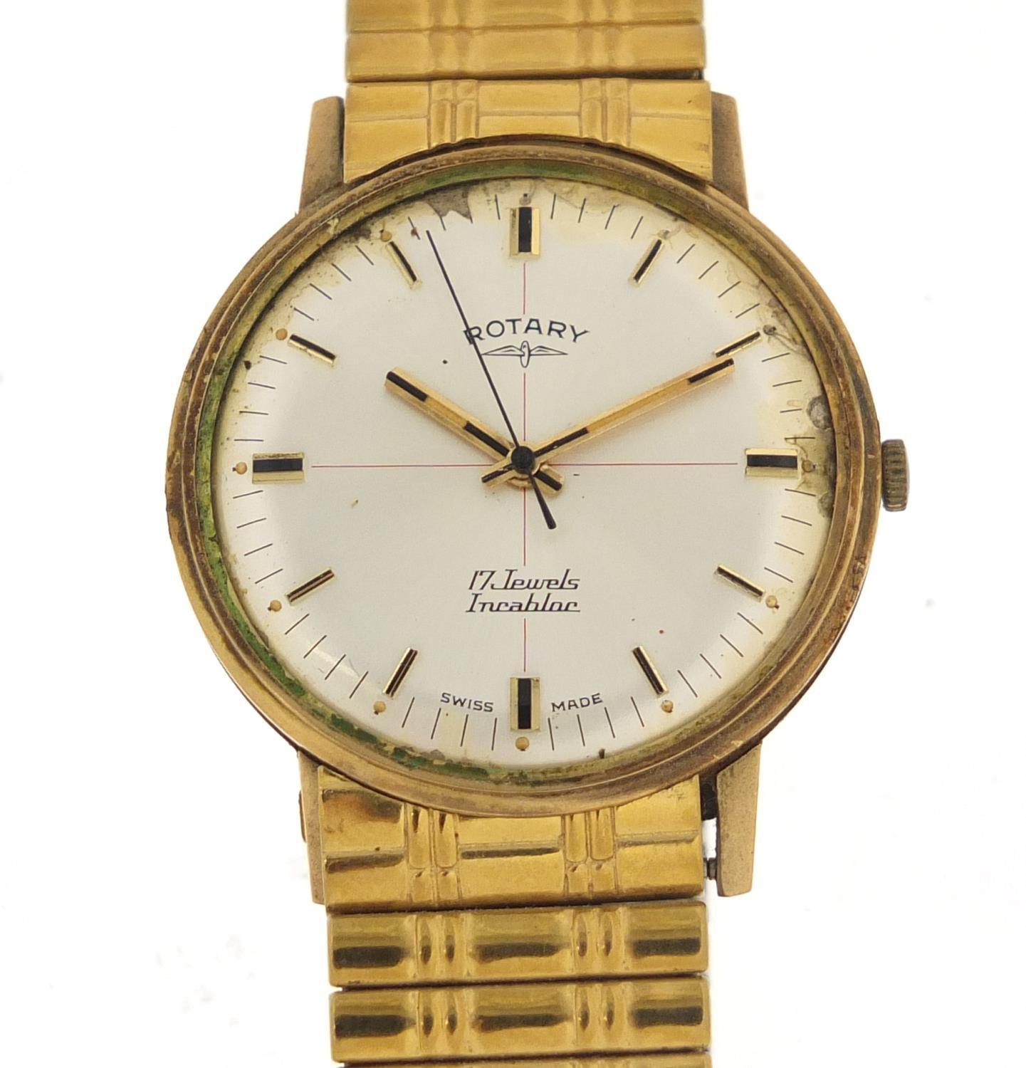 Rotary, gentlemen's 9ct manual wristwatch, 34mm in diameter