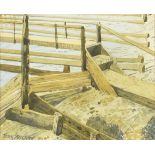 Tony Streek - Timber clock, Littlehampton, watercolour, inscribed The Court Gallery label verso,