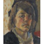 Portrait of a man, oil on canvas laid on board, inscribed verso, framed, 30.5cm x 26cm excluding the