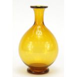Liam Carey, amber Art Glass vase, 19.5cm high