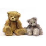 Large Charlie teddy bears with articulated limbs and an Isabelle Collection bean bag bear with