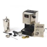 Classic Gaggia coffee machine with accessories