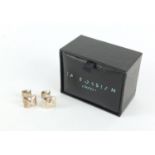 Tatessian, pair of silver cufflinks with box, 1.2cm x 1.2cm, 14.2g