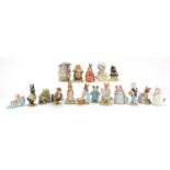 Seventeen Beswick Beatrix Potter figures including Poorly Peter Rabbit, Goody & Timmy Tiptoes and