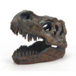 Taxidermy interest T-rex skull sculptur, 18cm in length