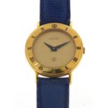 Gucci, ladies gold plated quartz wristwatch numbered 3000L to the case, 25mm in diameter