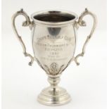 S Blanckensee & Son Ltd, George V silver twin handled trophy ladies golf presentation inscription,