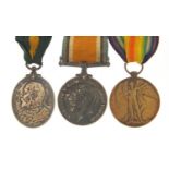 British military three medal group including an Edward VII Territorial Efficiency medal awarded to