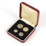 Edward VII 1902 Maundy Coin set with fitted case