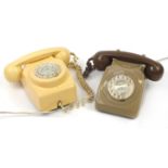 Two vintage dial telephones