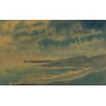 John Hewett - Coastal scene, watercolour, mounted, framed and glazed, 44cm x 28cm excluding the