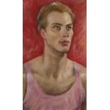 Portrait of a young Russian male, Continental Impressionist oil on board, mounted and framed, 56cm x