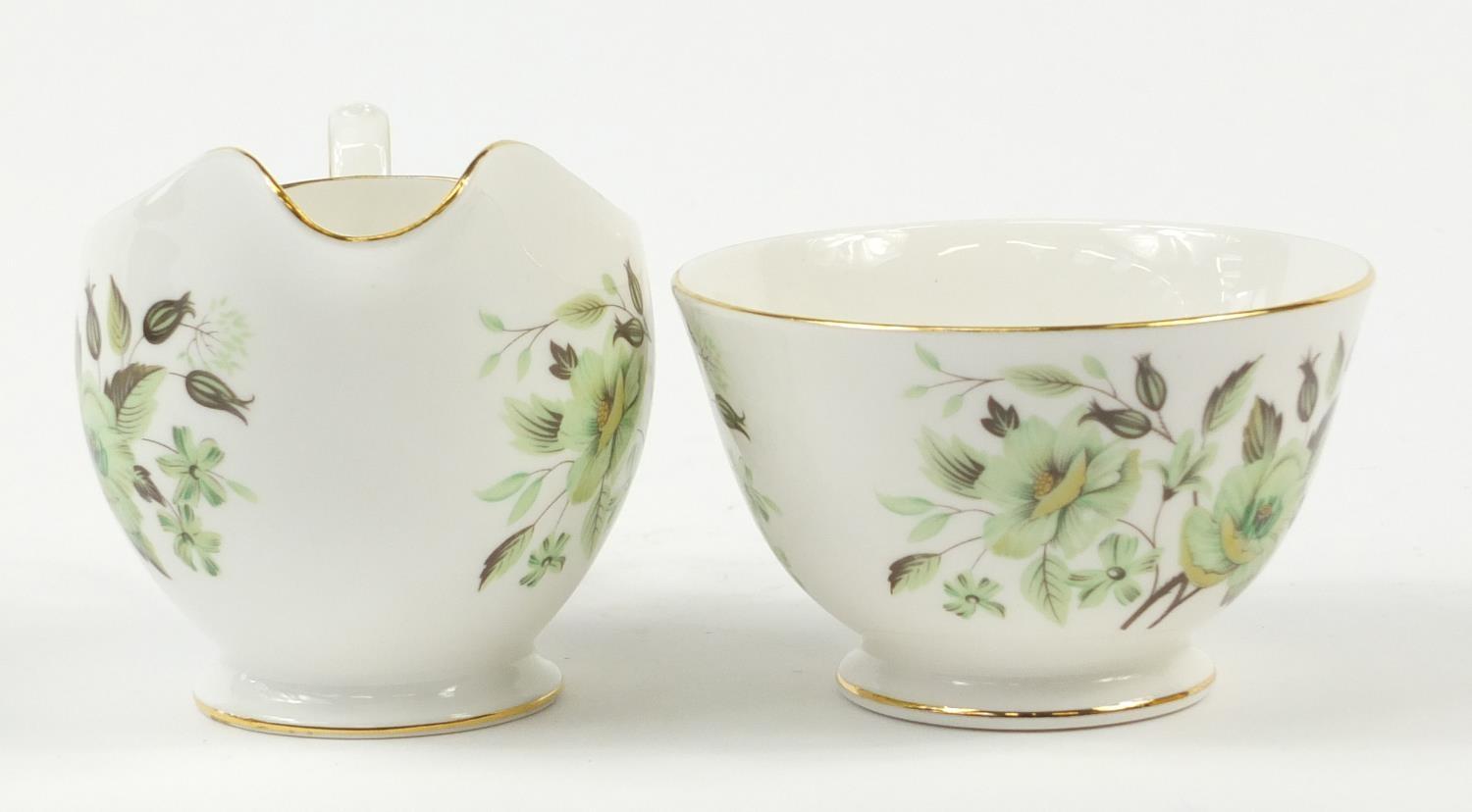 Colclough six place tea service decorated with flowers, each cup 7cm high - Image 23 of 25