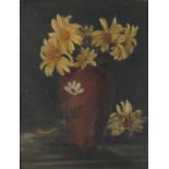 Still life lilies in a vase, 19th century oil on canvas, bearing an indistinct signature Paten...?