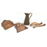 Arts & Crafts metalware including a Joseph Sanky & Sons faux crocodile skin jug and a Beldray