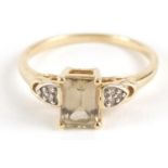 9ct gold csarite and diamond ring with certificate, limited edition 1 - 26, size N/O, 2.1g