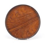 Art Deco circular rosewood serving tray, 29.5cm in diameter