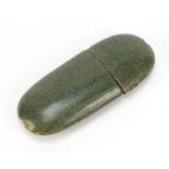 Georgian shagreen spectacle case, 15cm high