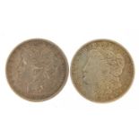 Two United States of America one dollars comprising dates 1885 and 1921