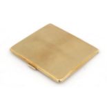 Hamilton & Co, George V 9ct gold cigarette case with engine turned decoration, London 1935, 10cm