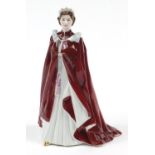 Royal Worcester figurine of Queen Elizabeth II, 23cm high