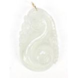 Chinese hardstone/crystal carving of a dragon, 5.5cm high