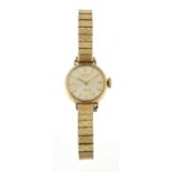 Longines, ladies 9ct gold automatic wristwatch, 18.5mm in diameter