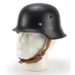 German military interest helmet with leather liner, impressed 2226 to the interior