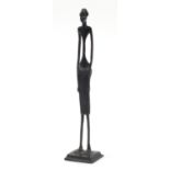 Modernist patinated bronze figure, 30.5cm high