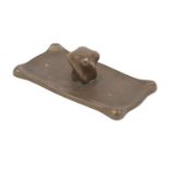 Art Nouveau bronze desk weight, impressed marks to the base, 13cm wide