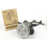 German military interest gas mask with instructions, numbered 8627 09