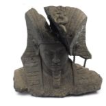 Large Egyptian style bust of Tutankhamun, approximately 87cm H x 94cm W x 45cm D