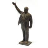 Large military interest patinated bronze study of Lenin, 48.5cm high