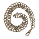 Graduated silver watch chain, 44cm in length, 36.5g