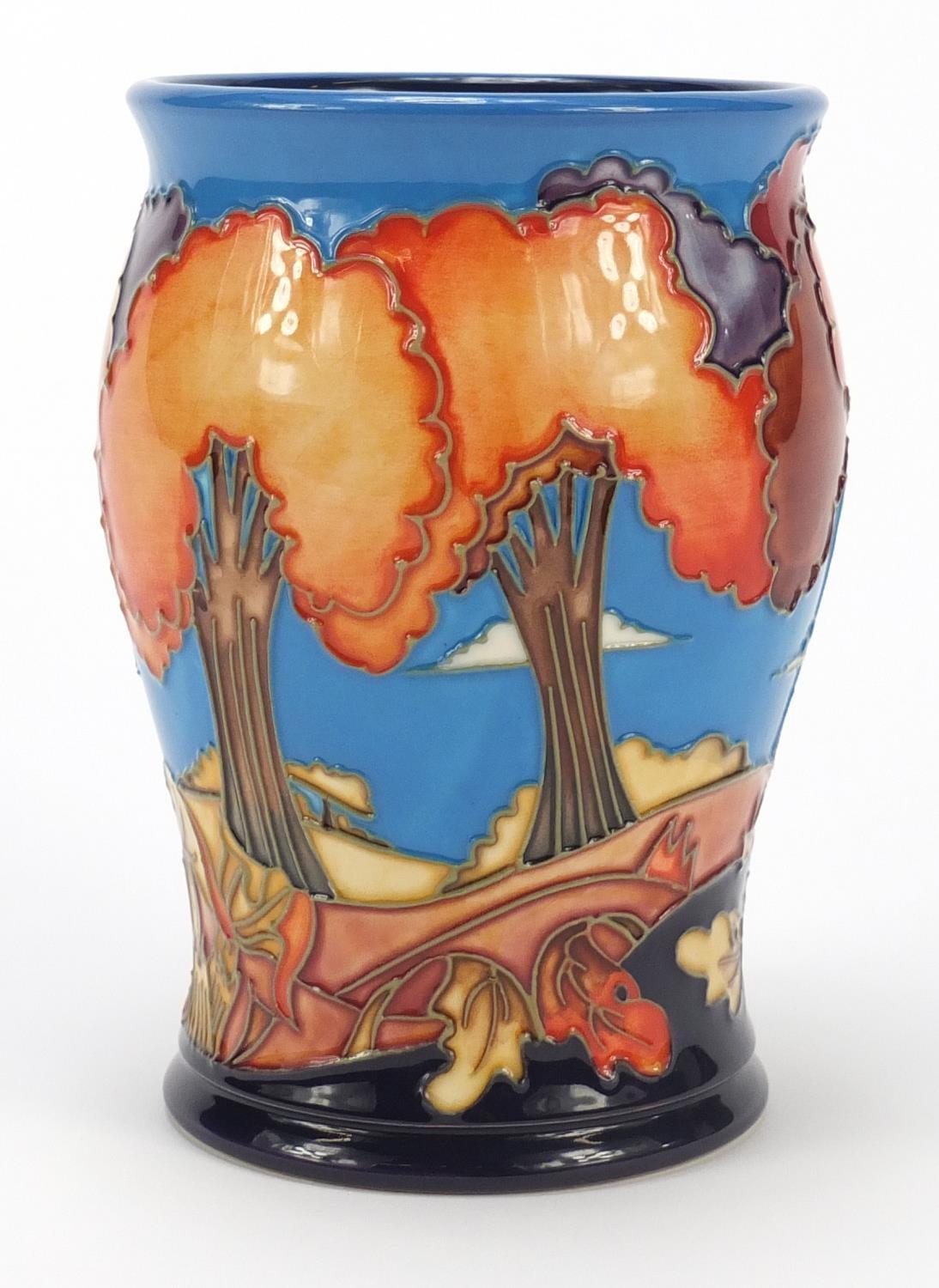 Emma Bossons for Moorcroft, pottery vase hand painted in the Wanderer's Sky pattern, dated 2002, - Image 4 of 9