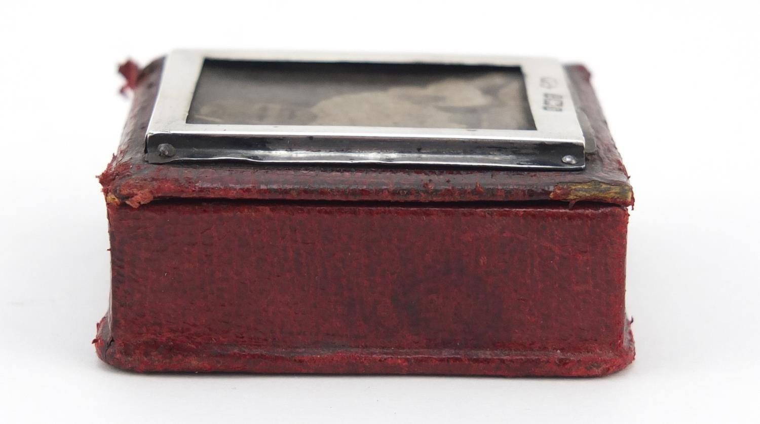 Charles Penny Brown, Victorian silver mounted leather stamp box, Birmingham 1901, 2cm H x 4.5cm W - Image 7 of 10