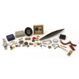 Sundry items including Sekonda pocket watch, RAF brooch and cufflinks