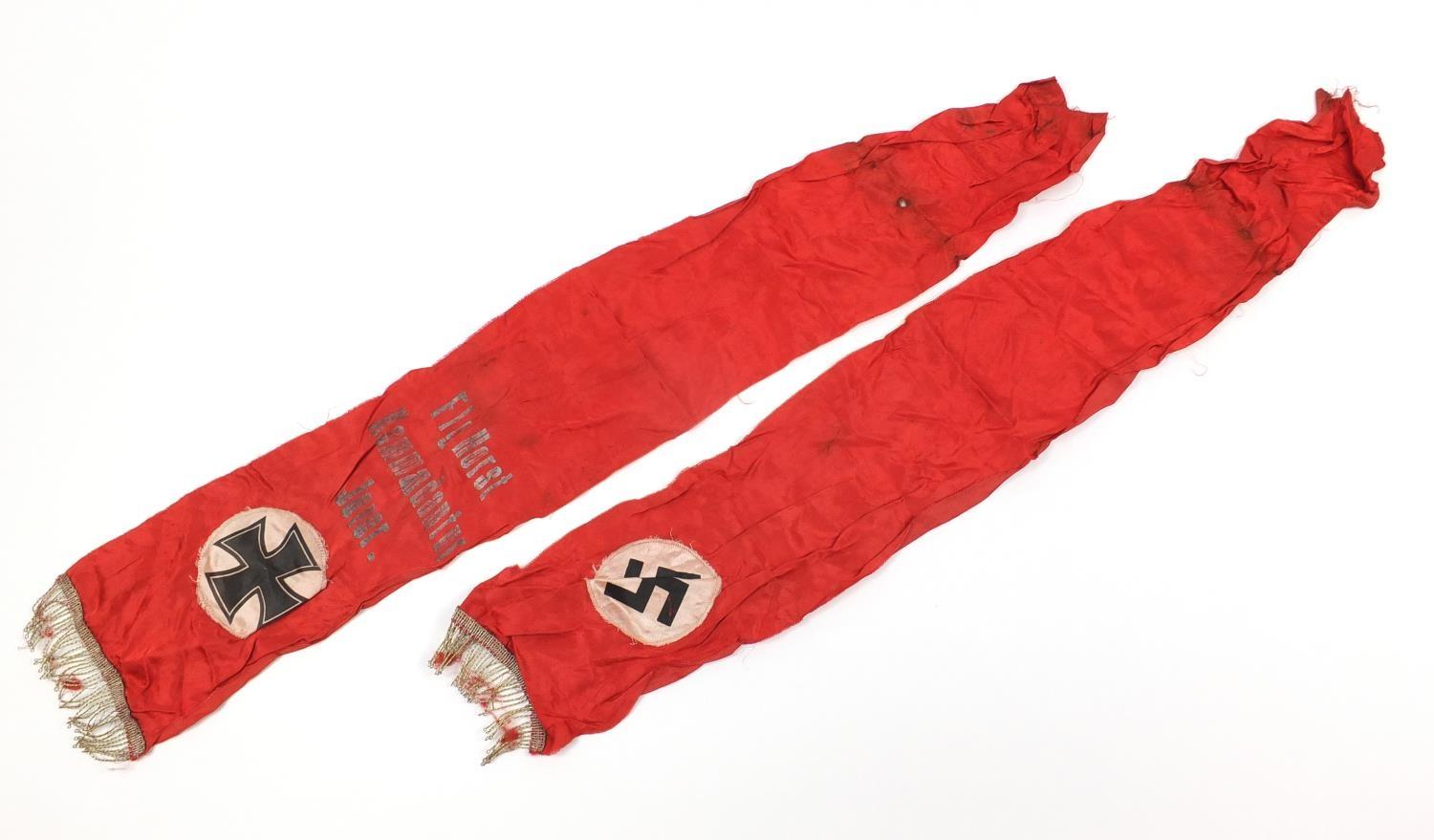 Two German military interest funeral sashes including one for FLG Horst Kommandantur Jever, the - Image 2 of 6