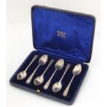 The Alexander Clark Manufacturing Co, set of six Edward VII silver teaspoons housed in a velvet