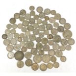 British pre 1947 coinage including half crowns, shillings and sixpences, 384.0g