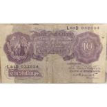 Bank of England wartime notes including eight emergency one pound notes with Chief Cashier K O