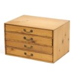 Pine four drawer collector's chest, 25.5cm H x 43cm W x 30.5cm D