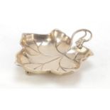 WMF, German silver plated leaf dish, 15.5cm in length