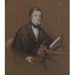 Portrait of a young gentleman, 19th century coloured chalks, framed, 56cm x 45.5cm excluding the